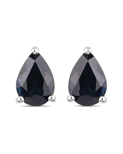Diana M. Fine Jewelry 14k 1.60 Ct. Tw. Blue Sapphire Studs In Black