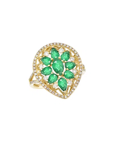 Diana M. Fine Jewelry 14k 2.04 Ct. Tw. Diamond & Emerald Ring