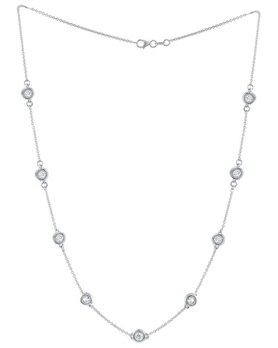 Diana M. 14 Kt White Gold Diamonds-by-the-yard Necklace Featuring 2.26 Cts Tw White Round Diamonds In Metallic