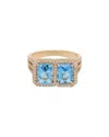 Diana M. Fine Jewelry 14k 3.42 Ct. Tw. Diamond & Blue Topaz Half-eternity Ring