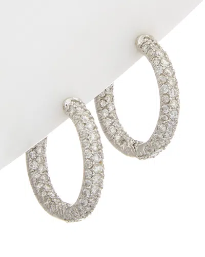 Diana M. Fine Jewelry 14k 3.50 Ct. Tw. Diamond Hoops In Metallic