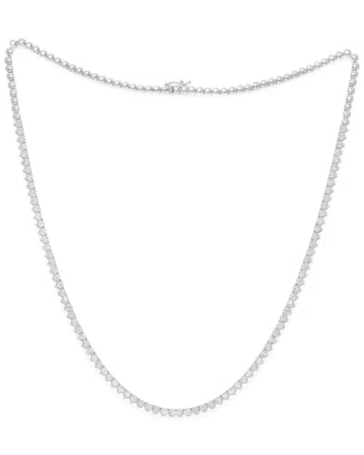 Diana M. Fine Jewelry 14k 3.50 Ct. Tw. Diamond Tennis Necklace In Metallic