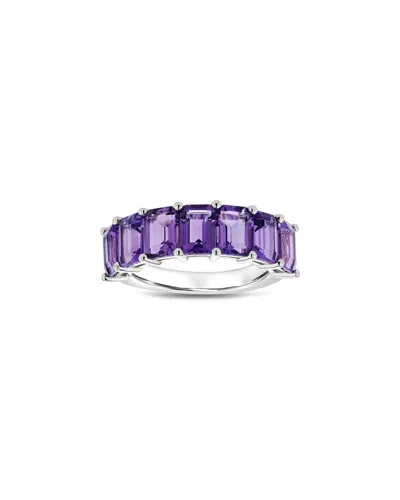 Diana M. Fine Jewelry 14k Amethyst Half-eternity Ring In Metallic
