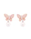 Diana M. Fine Jewelry 14k Rose Gold 0.25 Ct. Tw. Diamond 4mm Pearl Earrings
