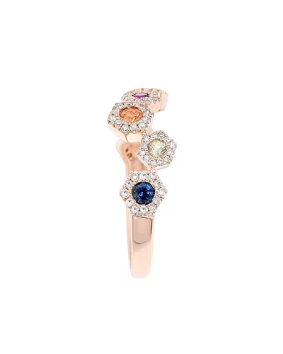 Diana M. Fine Jewelry 14k Rose Gold 0.66 Ct. Tw. Diamond & Sapphire Ring