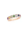 Diana M. Fine Jewelry 14k Rose Gold 0.79 Ct. Tw. Diamond & Sapphire Half-eternity Ring
