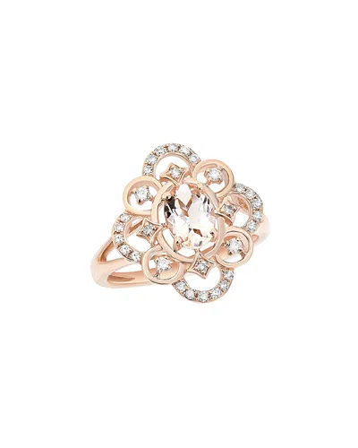 Diana M. Fine Jewelry 14k Rose Gold 0.89 Ct. Tw. Diamond & Marganet Ring