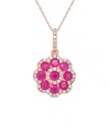 Diana M. Fine Jewelry 14k Rose Gold 1.01 Ct. Tw. Diamond & Ruby Necklace