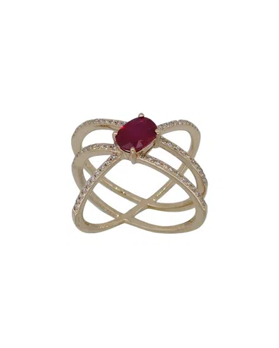 Diana M. Fine Jewelry 14k Rose Gold 1.28 Ct. Tw. Diamond & Ruby Ring