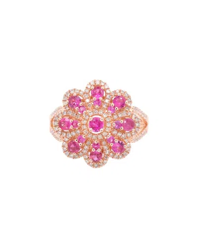 Diana M. Fine Jewelry 14k Rose Gold 1.32 Ct. Tw. Diamond & Sapphire Half-eternity Ring