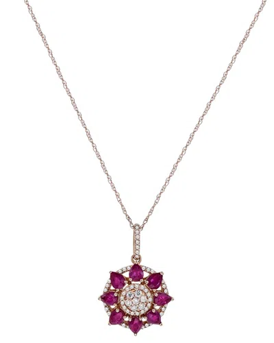 DIANA M. DIANA M. FINE JEWELRY 14K ROSE GOLD 1.77 CT. TW. DIAMOND & RUBY NECKLACE