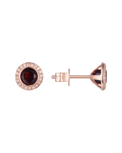 Diana M. Fine Jewelry 14k Rose Gold 2.03 Ct. Tw. Diamond & Garnet Circular Studs