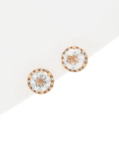Diana M. Fine Jewelry 14k Rose Gold 3.07 Ct. Tw. Diamond & Topaz Studs