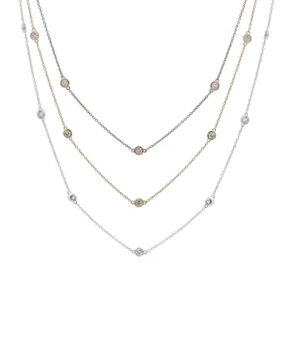 Diana M. Fine Jewelry 14k Tri-tone 2.10 Ct. Tw. Diamond Necklace In Gold