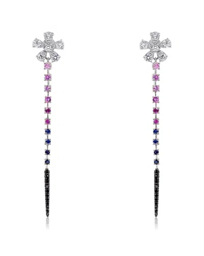 Diana M. Fine Jewelry 14k White Gold 1.21 Ct. Tw. Diamond & Sapphire Earrings