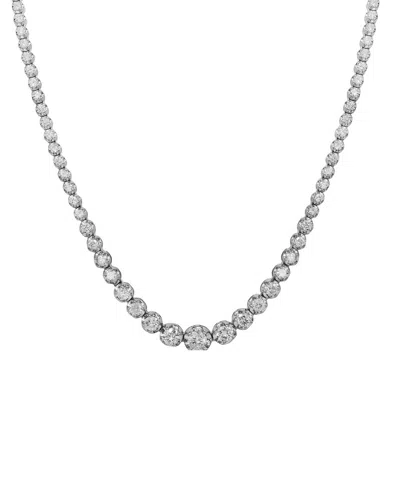 Diana M. Fine Jewelry 14k White Gold 3.00 Ct. Tw. Diamond Graduated Tennis Necklace In Metallic