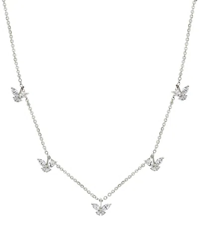 Diana M. Fine Jewelry 18k 0.16 Ct. Tw. Diamond Necklace In Silver