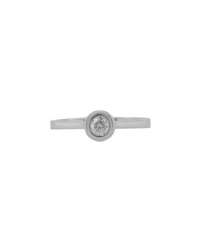 Diana M. 18kt White Gold Bezel Set Diamond Ring Containing 0.26 Cts Tw In Silver