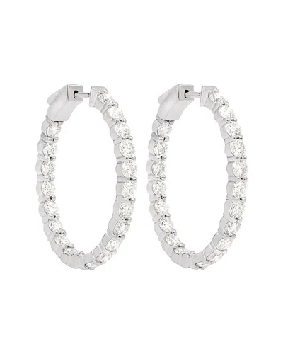 Diana M. Fine Jewelry 18k 10.00 Ct. Tw. Diamond Hoops In Silver