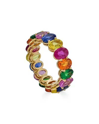 Diana M. Fine Jewelry 18k 10.48 Ct. Tw. Gemstone Eternity Ring In Gold
