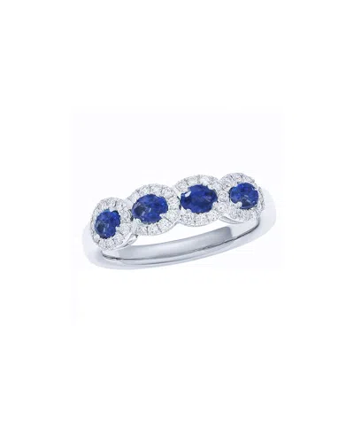 Diana M. Fine Jewelry 18k 1.17 Ct. Tw. Diamond & Sapphire Half-eternity Ring