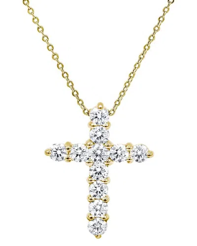 Diana M. Fine Jewelry 18k 1.20 Ct. Tw. Diamond Cross Pendant Necklace In Gold