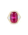 Diana M. Fine Jewelry 18k 12.01 Ct. Tw. Diamond & Mozamique Ruby Three-stone Ring