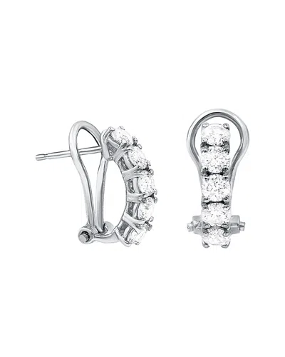 Diana M. Fine Jewelry 18k 1.30 Ct. Tw. Diamond Hoops In Silver