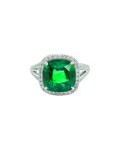 DIANA M. DIANA M. FINE JEWELRY 18K 13.26 CT. TW. DIAMOND & EMERALD HALF-SET RING
