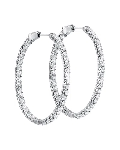 Diana M. Fine Jewelry 18k 1.40 Ct. Tw. Diamond Hoops In Silver