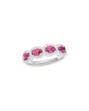 Diana M. Fine Jewelry 18k 1.45 Ct. Tw. Diamond & Ruby Half-eternity Ring
