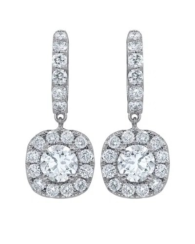 Diana M. Fine Jewelry 18k 1.50 Ct. Tw. Diamond Earrings In Silver