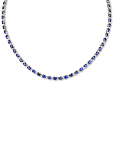 Diana M. Fine Jewelry 18k 15.00 Ct. Tw. Diamond & Sapphire Necklace In Blue