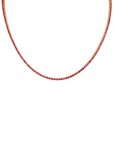Diana M. Fine Jewelry 18k 15.06 Ct. Tw. Ruby Tennis Necklace In Brown