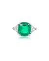 Diana M. Fine Jewelry 18k 15.40 Ct. Tw. Diamond & Emerald Half-set Ring
