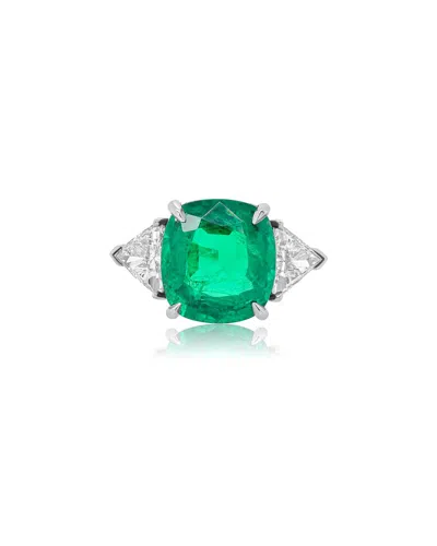 Diana M. Fine Jewelry 18k 15.40 Ct. Tw. Diamond & Emerald Half-set Ring