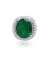 Diana M. Fine Jewelry 18k 15.45 Ct. Tw. Diamond & Emerald Half-set Ring