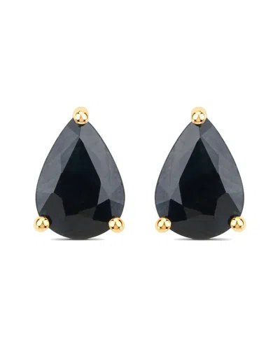 Diana M. Fine Jewelry 18k 1.60 Ct. Tw. Blue Sapphire Studs In Black