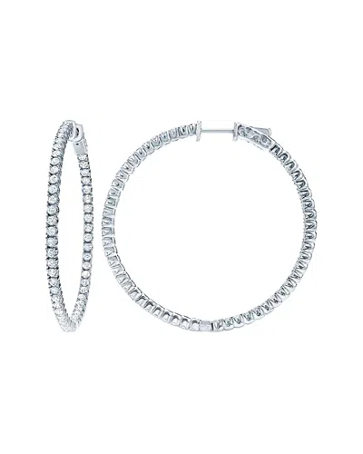 Diana M. Fine Jewelry 18k 1.60 Ct. Tw. Diamond Hoops In Silver
