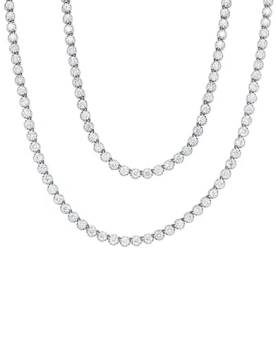 Diana M. Fine Jewelry 18k 17.20 Ct. Tw. Diamond 32in Tennis Necklace In Metallic