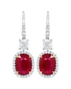 Diana M. Fine Jewelry 18k 1.85 Ct. Tw. Diamond & Ruby Earrings