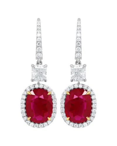 Diana M. Fine Jewelry 18k 1.85 Ct. Tw. Diamond & Ruby Earrings