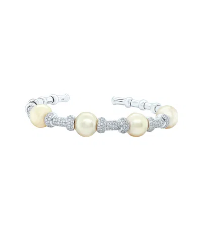 Diana M. Fine Jewelry 18k 1.90 Ct. Tw. Diamond & 11.5mm Pearl Bangle