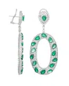 Diana M. Fine Jewelry 18k 19.00 Ct. Tw. Diamond & Green Emerald Drop Earrings