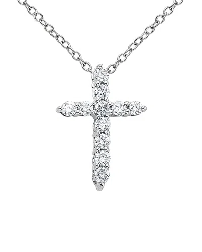 Diana M. Fine Jewelry 18k 2.20 Ct. Tw. Diamond Cross Necklace In Silver