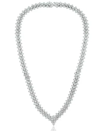 Diana M. Fine Jewelry 18k 22.00 Ct. Tw. Diamond Tennis Necklace In Silver
