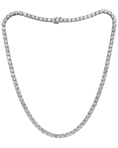 Diana M. Fine Jewelry 18k 25.00 Ct. Tw. Diamond Tennis Necklace In Silver