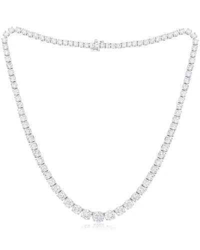 Diana M. Fine Jewelry 18k 25.5 Ct. Tw. Diamond Tennis Necklace In Metallic