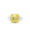 Diana M. Fine Jewelry 18k 25.93 Ct. Tw. Diamond & Yellow Sapphire Three-stone Ring