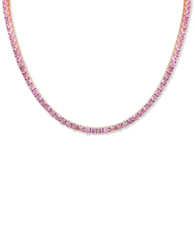 Diana M. Fine Jewelry 18k 27.00 Ct. Tw. Sapphire Tennis Necklace In Pink